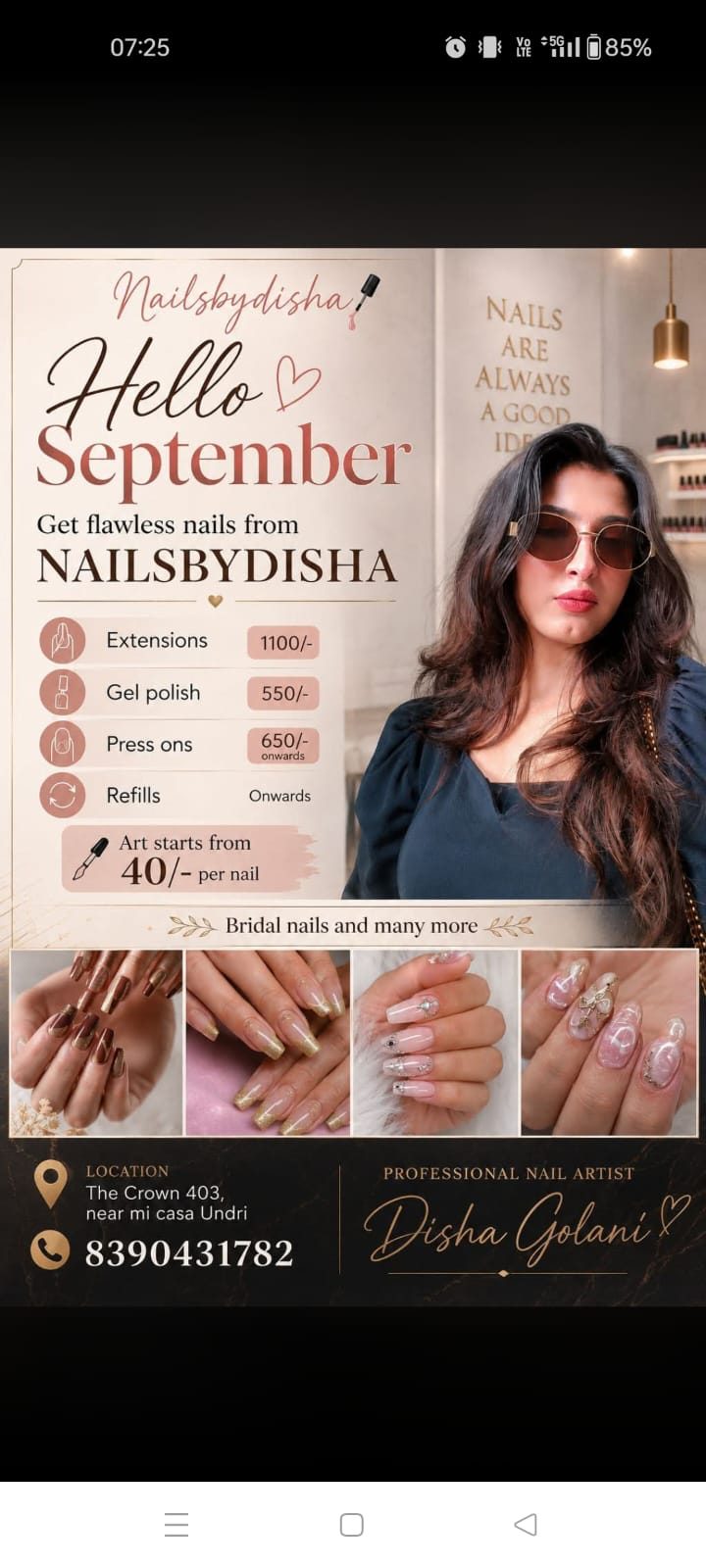 Nail Extensions, Gel Polish and Nail Art — by Disha Golani